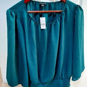BRAND NEW Size M Teal Ann Taylor Factory Blouse
